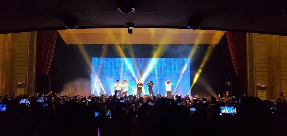 The stage seen from the concert audience.